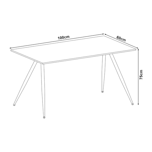 [en.casa] Eettafel Fitjar betonkleurig en zwart - 4 varianten