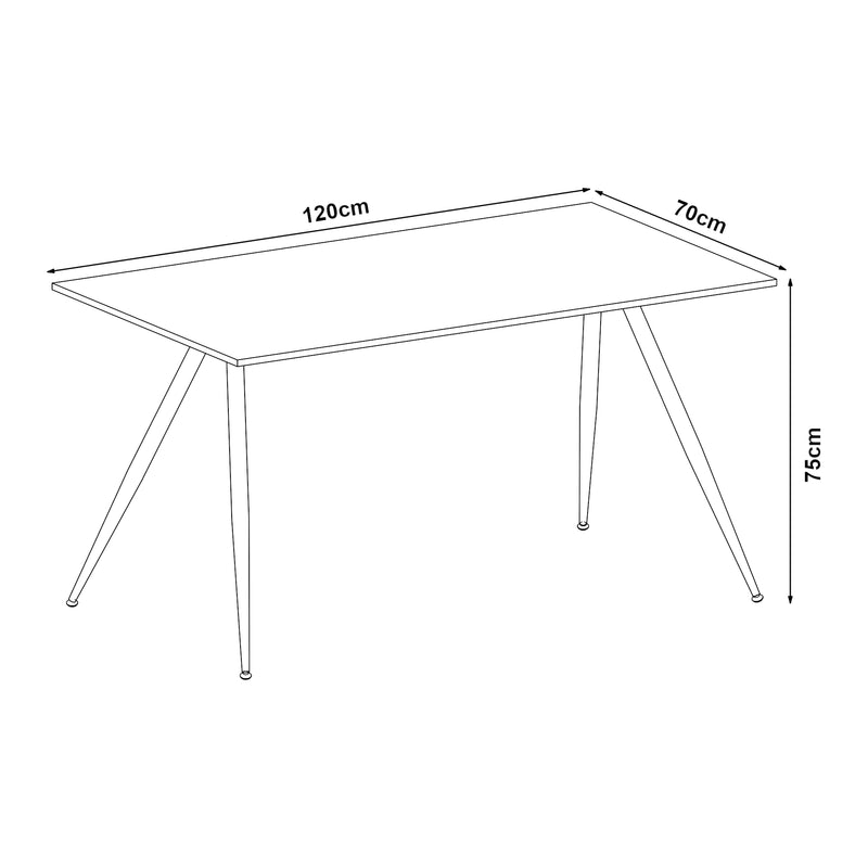 Maatschets [en.casa] Eettafel Fitjar betonkleurig en zwart - 4 varianten