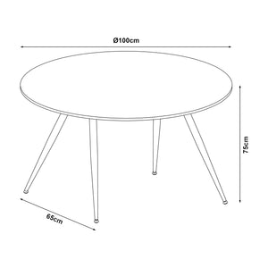 [en.casa] Eettafel Fitjar betonkleurig en zwart - 4 varianten