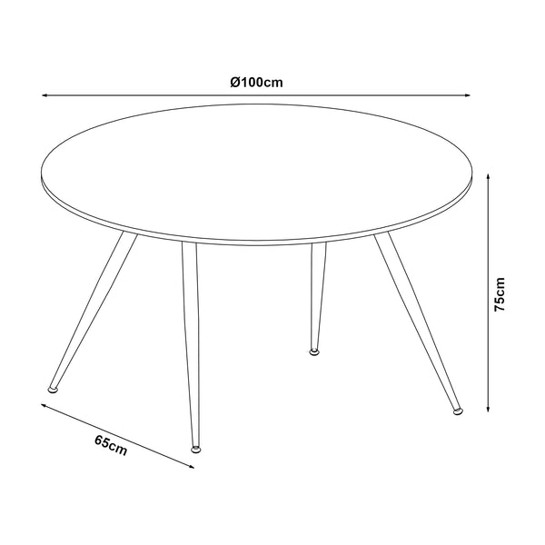 [en.casa] Eettafel Fitjar betonkleurig en zwart - 4 varianten
