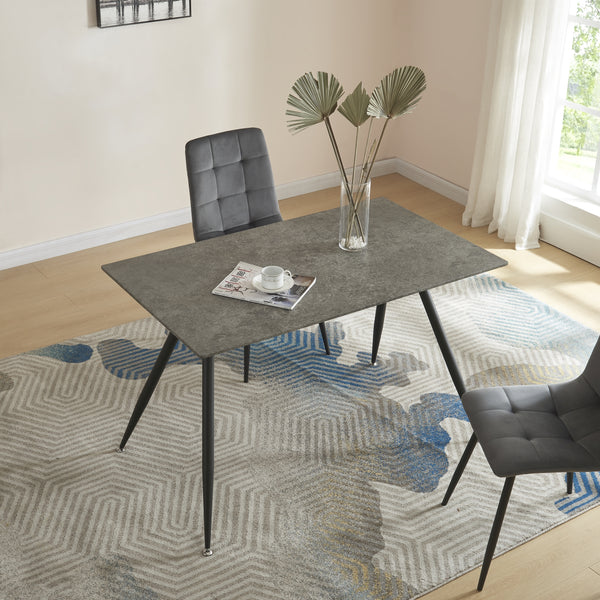 [en.casa] Eettafel Fitjar betonkleurig en zwart - 4 varianten