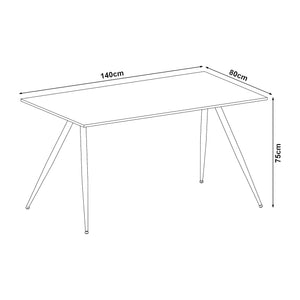 [en.casa] Eettafel Fitjar betonkleurig en zwart - 4 varianten