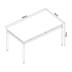 [en.casa] Eettafel Hemnes eikenkleurig en zwart - 4 varianten