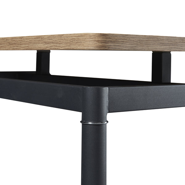 [en.casa] Eettafel Hemnes eikenkleurig en zwart - 4 varianten