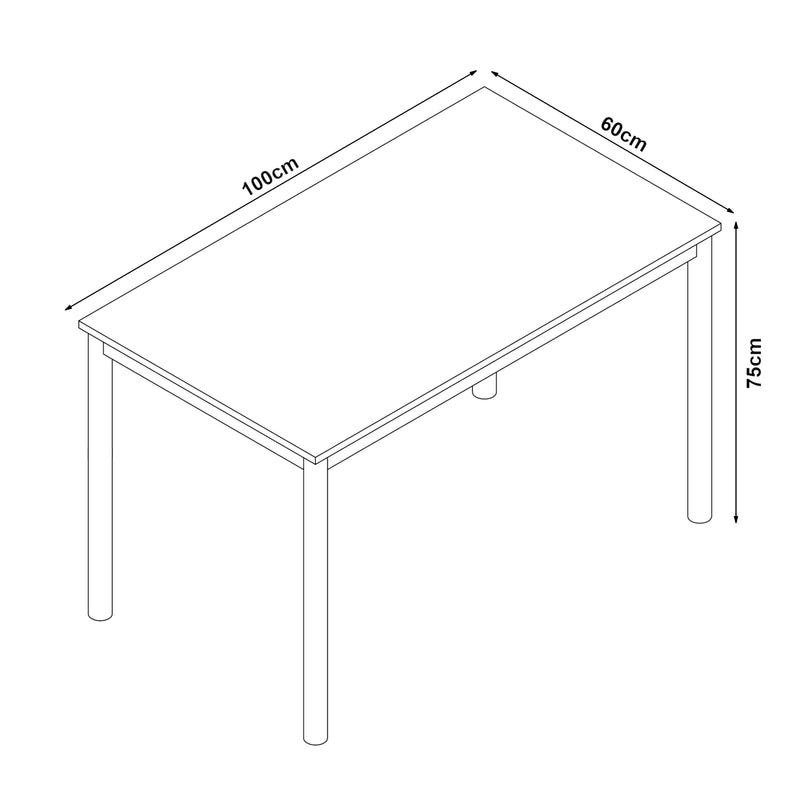 Maatschets [en.casa] Eettafel Lindesberg grijs eikenkleurig en zwart - 4 varianten