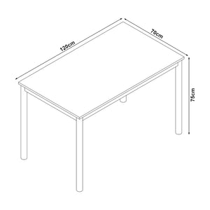 [en.casa] Eettafel Lindesberg grijs eikenkleurig en zwart - 4 varianten
