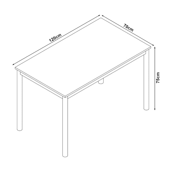 [en.casa] Eettafel Lindesberg grijs eikenkleurig en zwart - 4 varianten