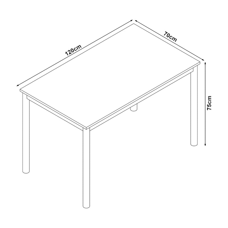 Maatschets [en.casa] Eettafel Lindesberg grijs eikenkleurig en zwart - 4 varianten