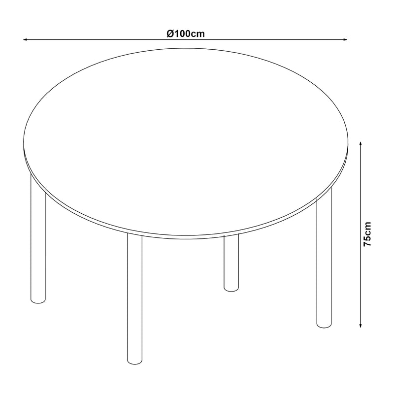 Maatschets [en.casa] Eettafel Lindesberg grijs eikenkleurig en zwart - 4 varianten