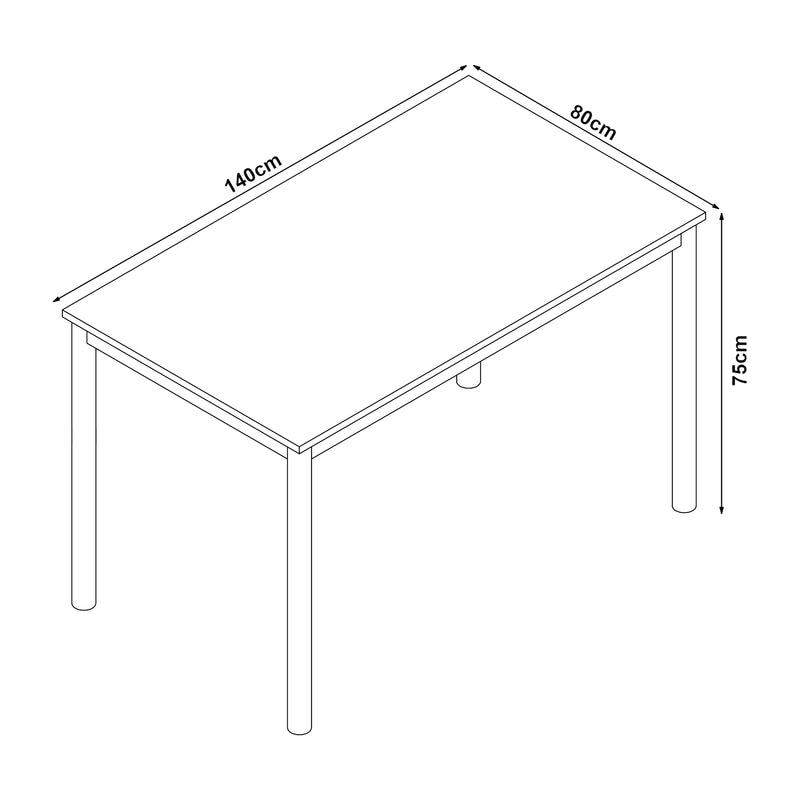 Maatschets [en.casa] Eettafel Lindesberg grijs eikenkleurig en zwart - 4 varianten