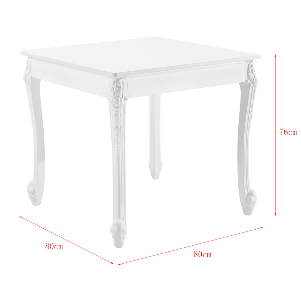 Eettafel Lüneburg landelijk MDF en kunststof wit - 2 maten