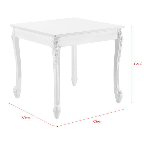 Eettafel Lüneburg landelijk MDF en kunststof wit - 2 maten