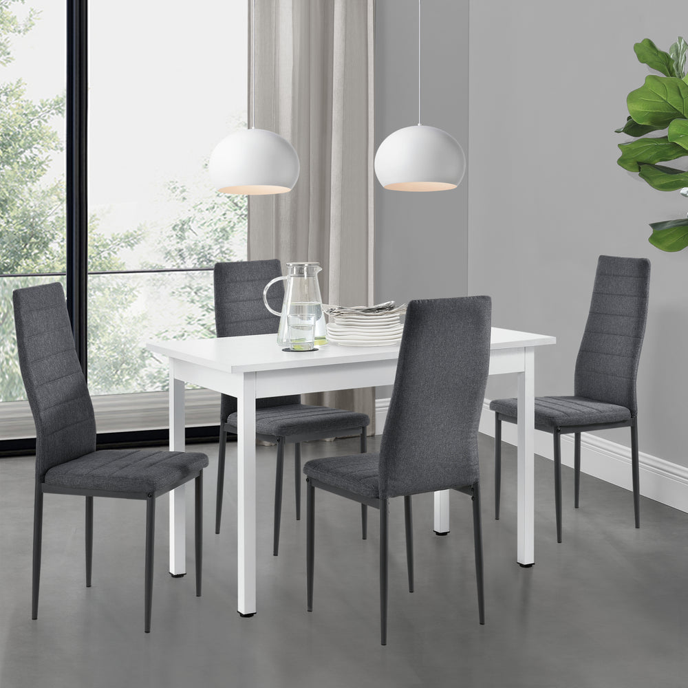 Essgruppe Honningsvåg 5 - dlg. met 120x60 cm tafel en 4 gestoffeerde stoelen en.casa - premiumXL