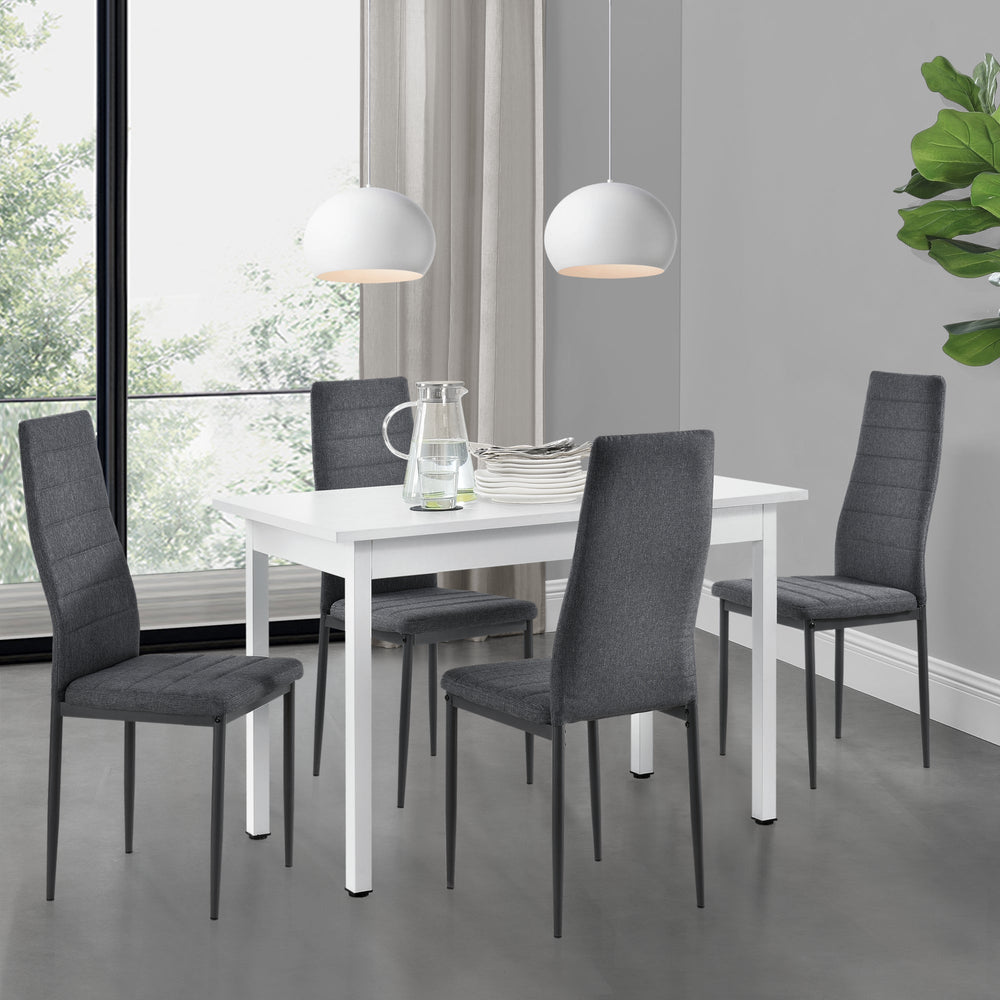 Essgruppe Honningsvåg 5 - dlg. met 120x60 cm tafel en 4 gestoffeerde stoelen en.casa - premiumXL