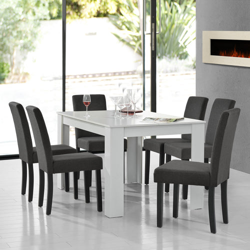 Eetkamerset eethoek Nora 7-delig tafel met 6 stoelen - 4 varianten