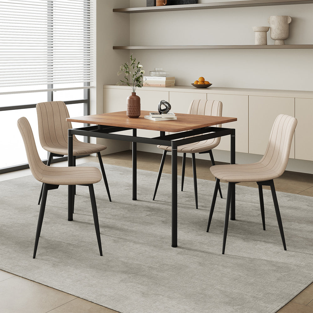 Eetkamerset Hemnes en Elsern 5-delig eikenkleurig en lichtbruin [en.casa]