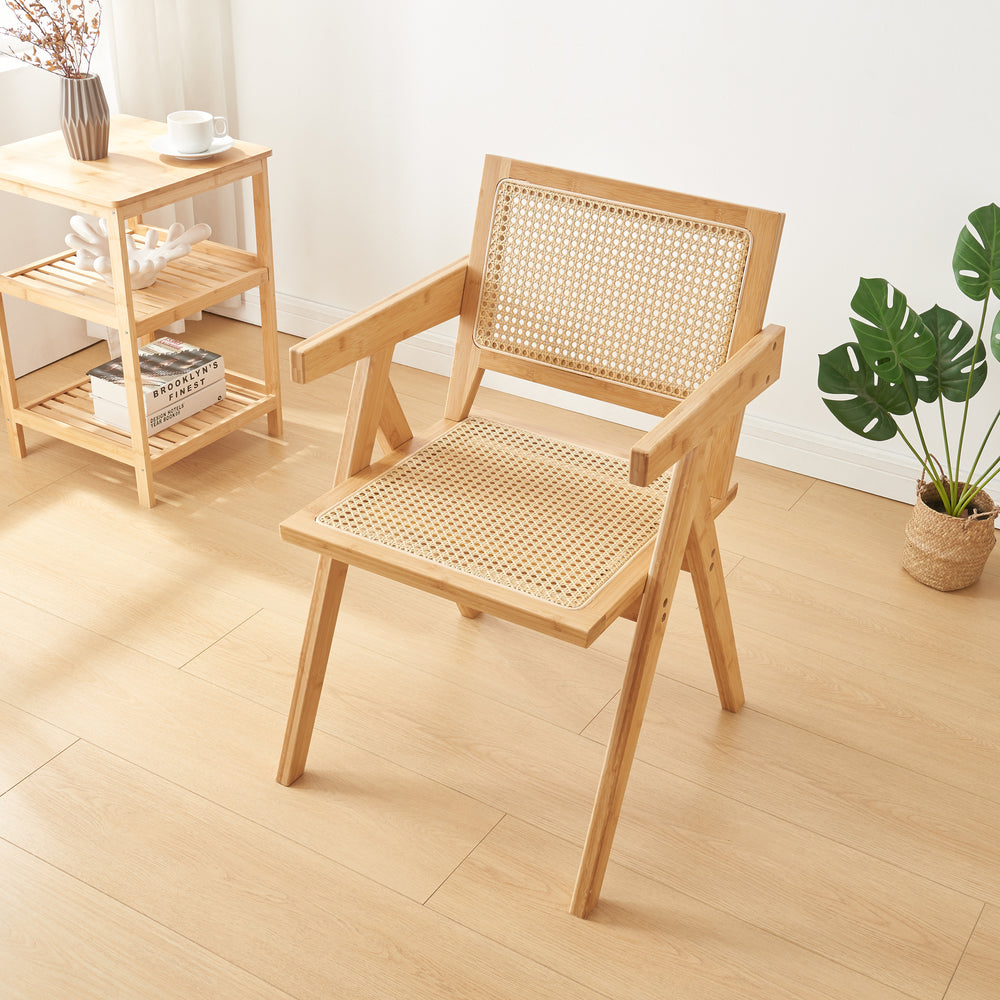 Eetkamerstoel Asikkala 79x50x50cm Bamboe/Rotanlook [en.casa] - premiumXL