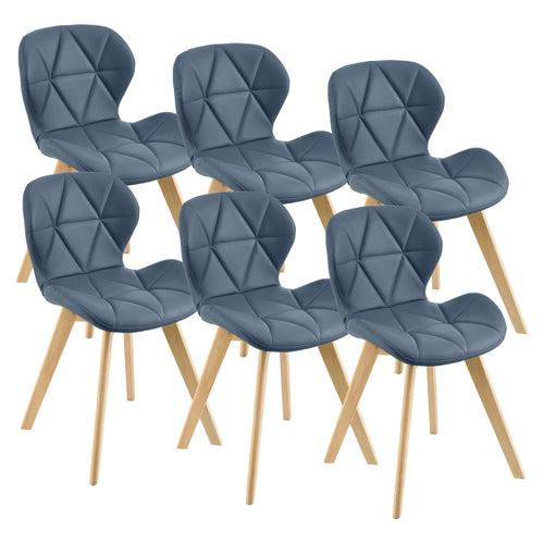 Eetkamerstoel Älmhult 6 - delige set 78x47x52 cm kunstleer div. kleuren [en.casa] - premiumXL