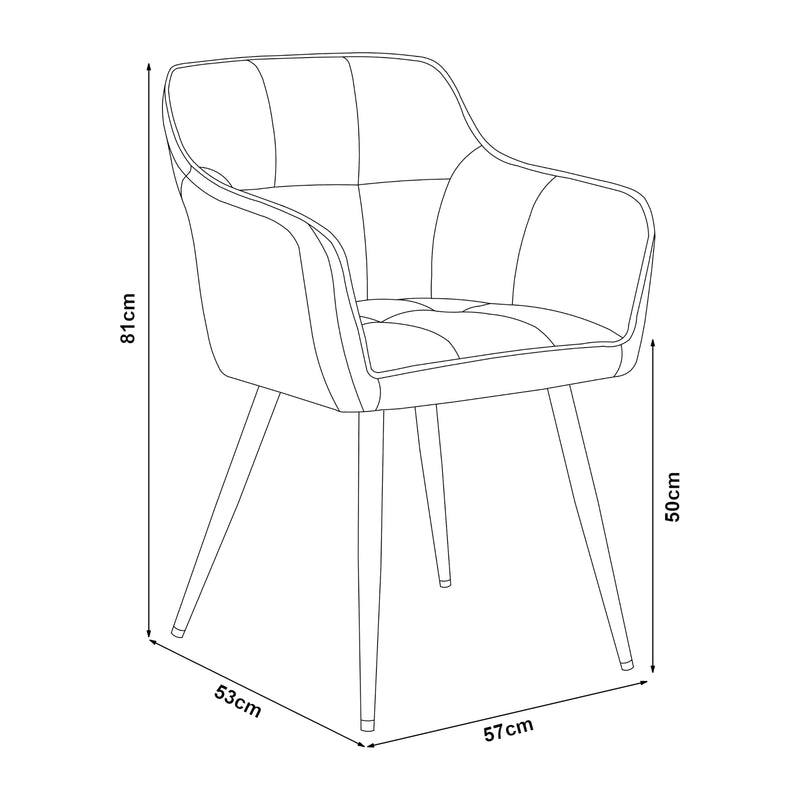 Maatschets Eetkamerstoelen Birmingham fauteuils 81x57x53 cm [en.casa]