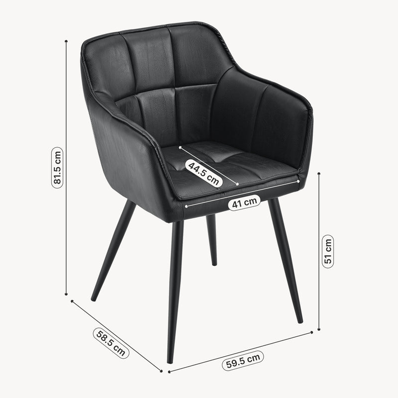 Maatschets Eetkamerstoel Birmingham kuipstoel 81x57x53 cm [en.casa]