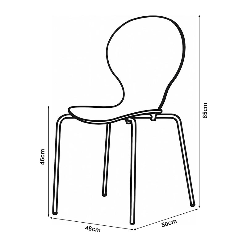 Maatschets Eetkamerstoel Etne 85x48x50 cm set van 4 [en.casa]