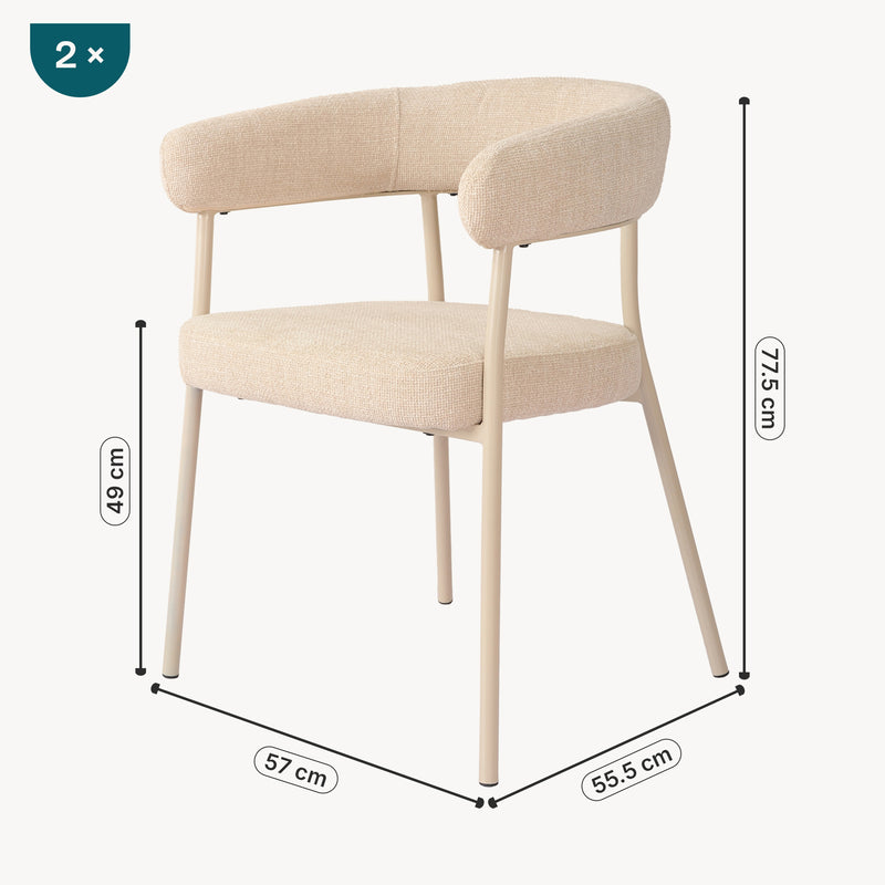 Maatschets Eetkamerstoel Huk set 78x57x56 cm [en.casa]
