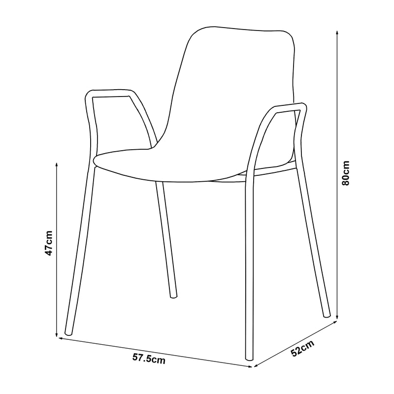 Maatschets [en.casa] Eetkamerstoel set van 2 Kankaanpää 80x57,5x52 cm - 2 varianten