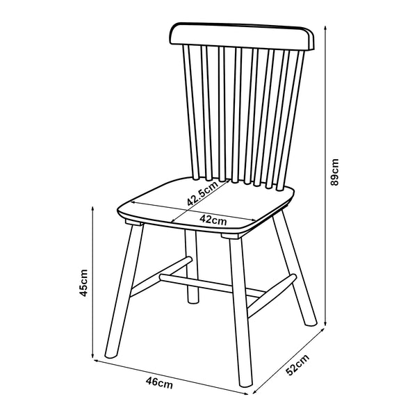 Eetkamerstoel Karmoy 2-delige set 89x46x52 cm [en.casa]