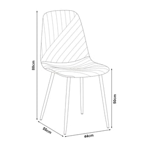 Eetkamerstoel set van 4 Köfering 89x44x54 cm [en.casa]