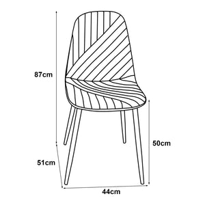 [en.casa] Eetkamerstoel Köfering 87x44x51 cm set van 2 - 8 varianten