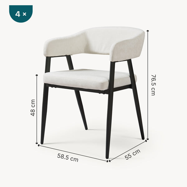 Eetkamerstoel Kohlmand set 77x59x55 cm [en.casa]