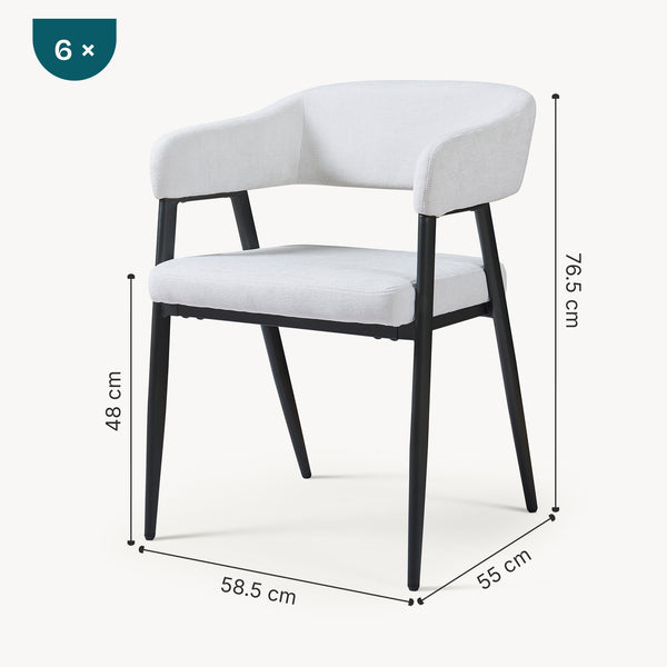 Eetkamerstoel Kohlmand set 77x59x55 cm [en.casa]