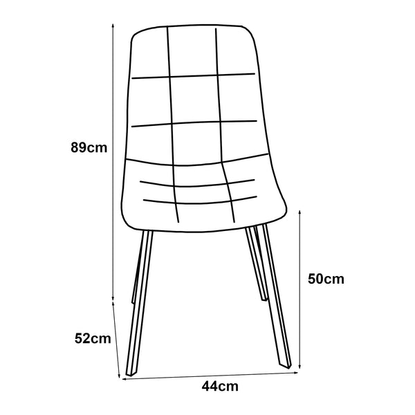 [en.casa] Eetkamerstoel Lexnitz 89x44x52 cm set van 2 - 3 varianten