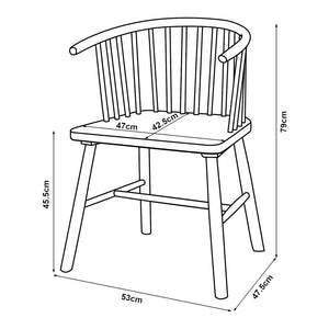 Eetkamerstoel Stami 79x53x47,5 cm set van 2 [en.casa]