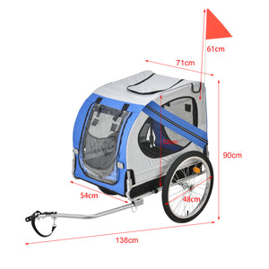 Fietskar fietsaanhanger hondenfietskar opvouwbaar 138x71x90 cm verschillende kleuren