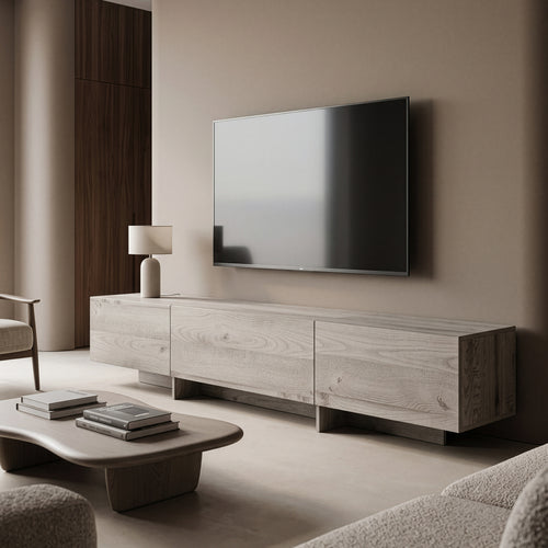Tv-kast Kapipimso met 3 kleppen 194x31x37 cm eikenlook, grijs [en.casa]