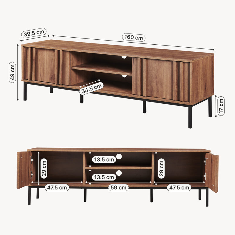 Maatschets Tv-kast Kilmandar 160x40x49 cm walnootlook [en.casa]