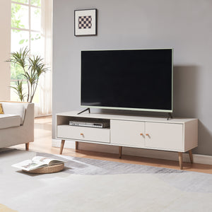 Tv-kast Hallevil 150x39x45 cm Wit [en.casa] - premiumXL