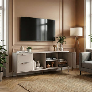 TV meubel Kliri met lades en deur 150x35x58 cm camel [en.casa] 