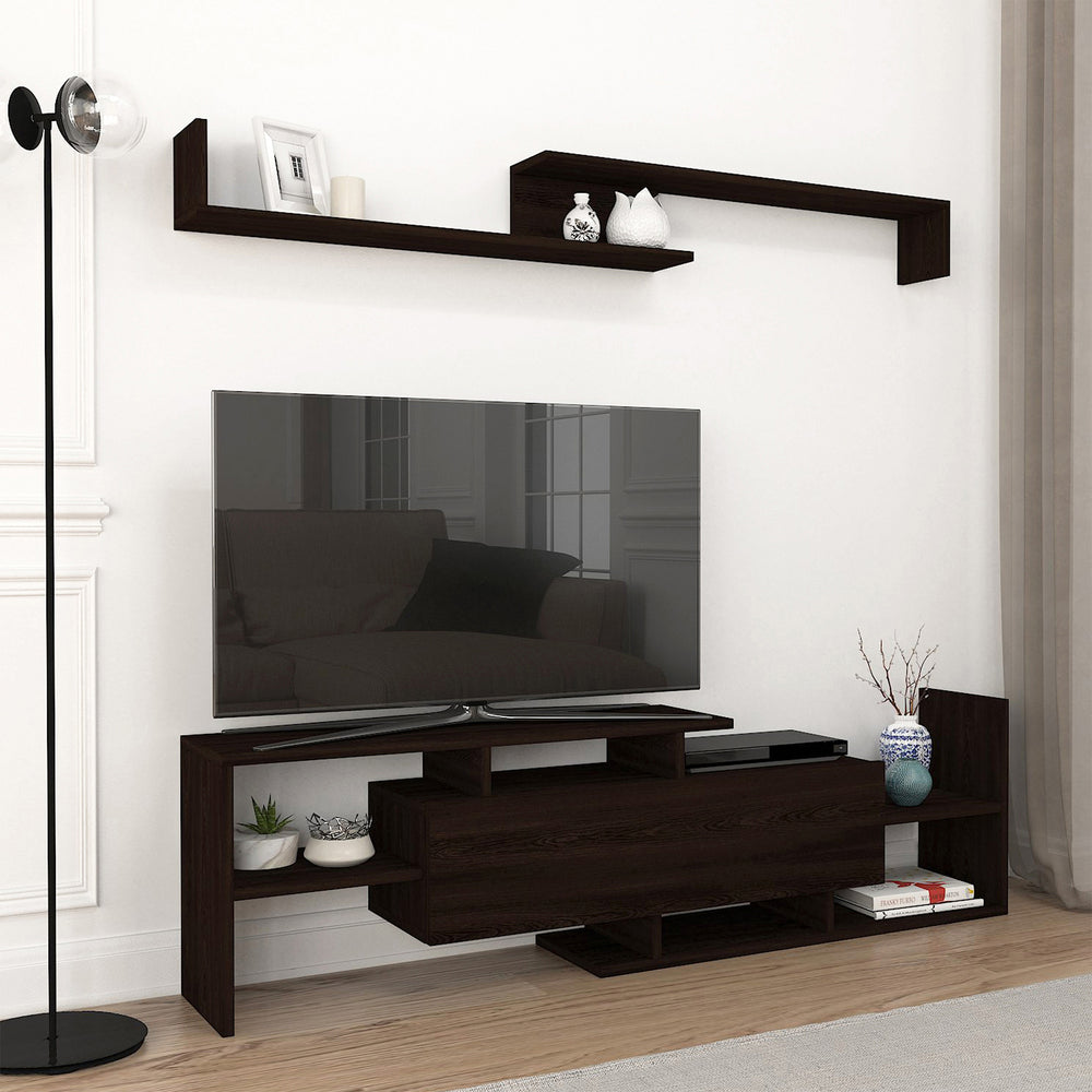 Tv-meubelset Liksefte met wandrek 154x28x42 cm [en.casa]