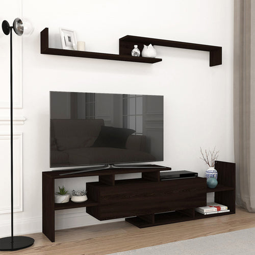Tv-meubelset Liksefte met wandrek 154x28x42 cm [en.casa]