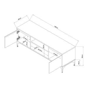 Tv-meubel Kistiandi lowboard 140x40x50 cm [en.casa]