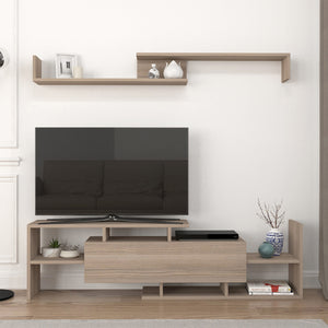 Tv-meubelset Liksefte met wandrek 154x28x42 cm [en.casa]