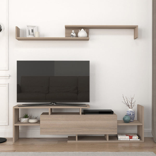 Tv-meubelset Liksefte met wandrek 154x28x42 cm [en.casa]