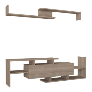 Tv-meubelset Liksefte met wandrek 154x28x42 cm [en.casa]