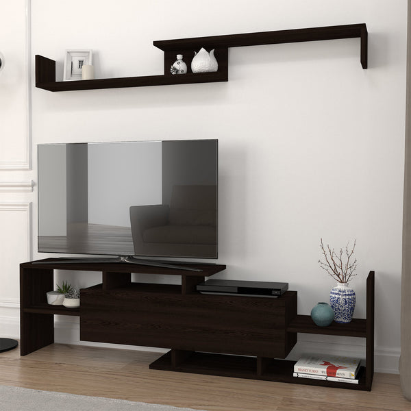 Tv-meubelset Liksefte met wandrek 154x28x42 cm [en.casa]