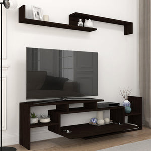 Tv-meubelset Liksefte met wandrek 154x28x42 cm [en.casa]
