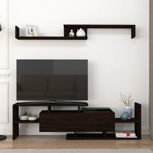 Tv-meubelset Liksefte met wandrek 154x28x42 cm [en.casa]