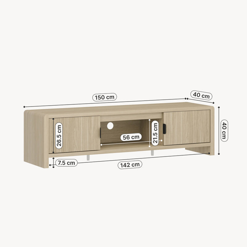 Maatschets Tv-meubel Lukkodso 150x40x40 cm [en.casa]