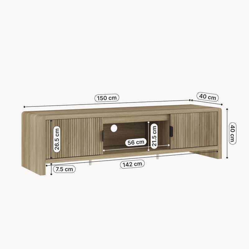 Maatschets Tv-meubel Lukkodso 150x40x40 cm [en.casa]